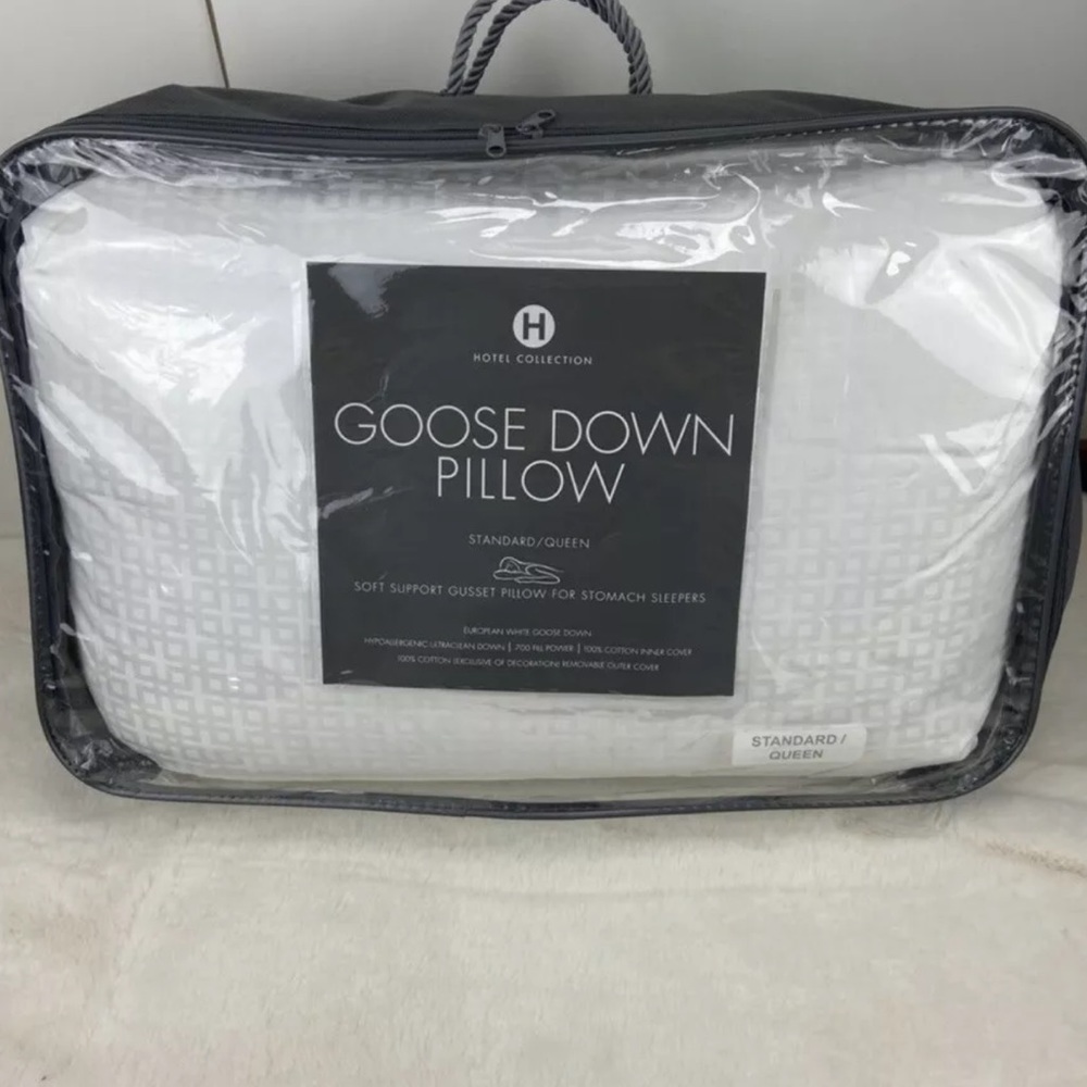 Hotel Collection Goose Down Soft Support Standard / Queen (1) White Pillow